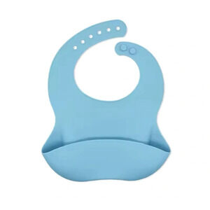 Blue Silicone Baby Bib for Babies & Toddlers